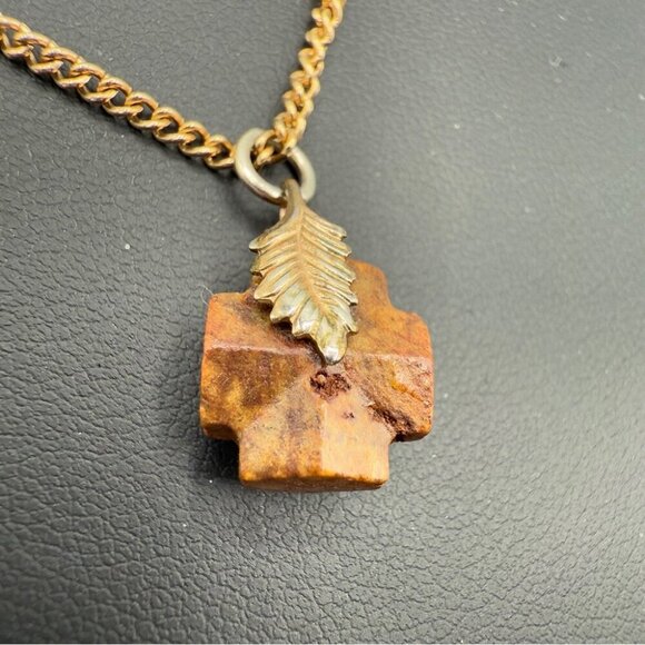 Dainty Wooden Cross Pendant Necklace - Picture 5 of 15